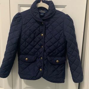 Navy Ralph Lauren Quilted Jacket Girls Size 5. Excellent used condition.
